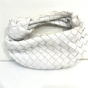 BOTTEGA VENETA Mini Jodie Handbag Lambskin White